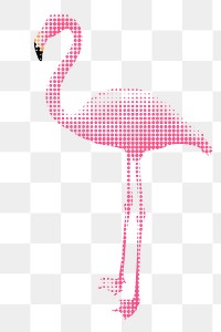 Pink flamingo halftone style design element