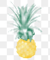 Yellow pineapple halftone style design element