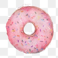 Glazed pink doughnut with sprinkles