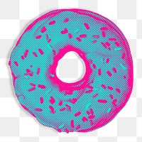Neon pink donut with sprinkles layer