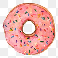 Glazed pink doughnut with sprinkles design element