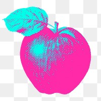 Pink apple halftone style design element