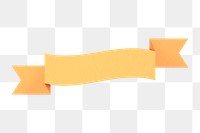 Yellow paper ribbon banner design element