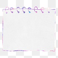 Purple neon paper note frame design element