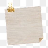 Birch wood patterned note with binder clip