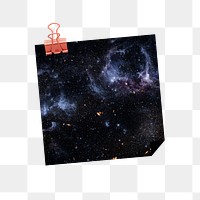 Galaxy patterned note with binder clip