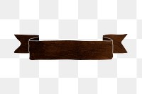 Oak wood textured ribbon banner design element