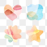 Cute sticky note watercolor style design element set 