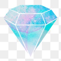 Cerulean blue crystal diamond shape design element