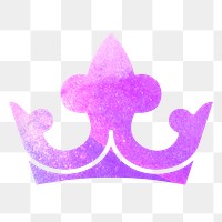 Purple textured paper crown sticker design element