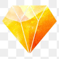 Orange textured paper diamond shaped sticker design element