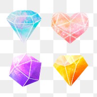 Colorful  crystal sticker design element collection