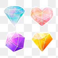 Colorful crystal sticker design element collection
