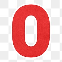 Red number zero sticker design element