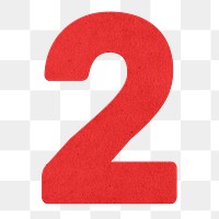 Red number two design element