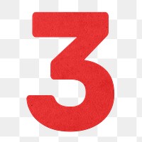 Red number three design element