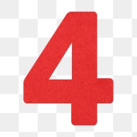 Red number four design element