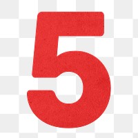 Red number five design element