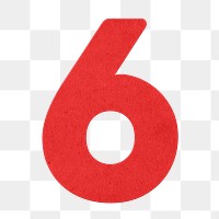 Red number six  design element