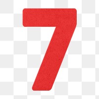 Red number seven  design element