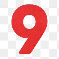 Red number nine  design element