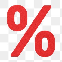 Red percent icon design element