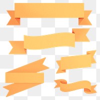 Marigold yellow ribbon banner set design element