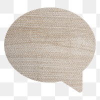 Beige wood textured speech bubble design element