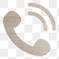 Wood textured calling phone icon design element