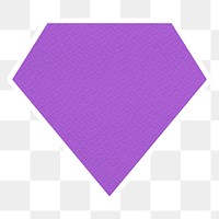Purple textured paper diamond shaped sticker design element