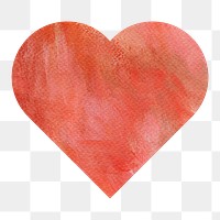 Watercolor textured paper heart shaped sticker design element