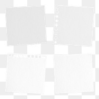 White paper sticky note design element collection