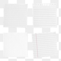 White paper sticky note design element collection