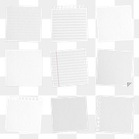 White paper sticky note design element collection