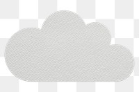 Gray textured paper cloud sticker design element