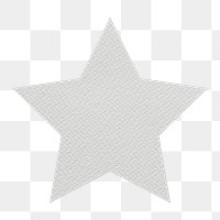 Gray textured paper star shaped sticker design element