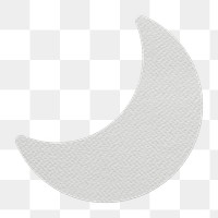 Gray paper crescent moon shaped sticker design element