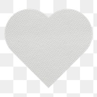 Gray textured paper heart shaped sticker design element