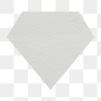 Gray textured paper diamond shaped sticker design element