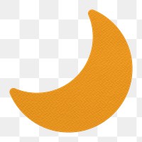 Orange paper crescent moon shaped sticker design element