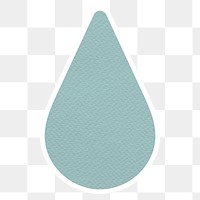 Blue textured paper water drop sticker design element