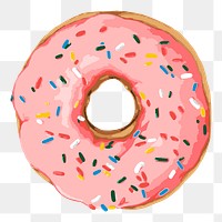 Vectorized pink glazed donut design element