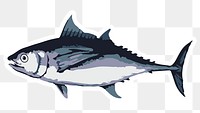 Vectorized tuna fish sticker with a white border