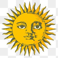 Vectorized sun with face design element