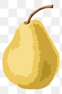 Vectorized pear sticker overlay design element