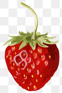 Vectorized strawberry fruit sticker overlay design element 