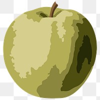 Vectorized green apple fruit sticker design element