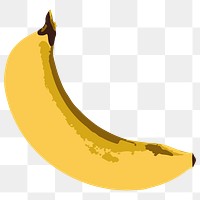 Vectorized banana fruit sticker overlay design element 