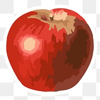 Vectorized red apple fruit sticker design element