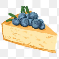 Vectorized hand drawn blueberry cheesecake sticker design resource